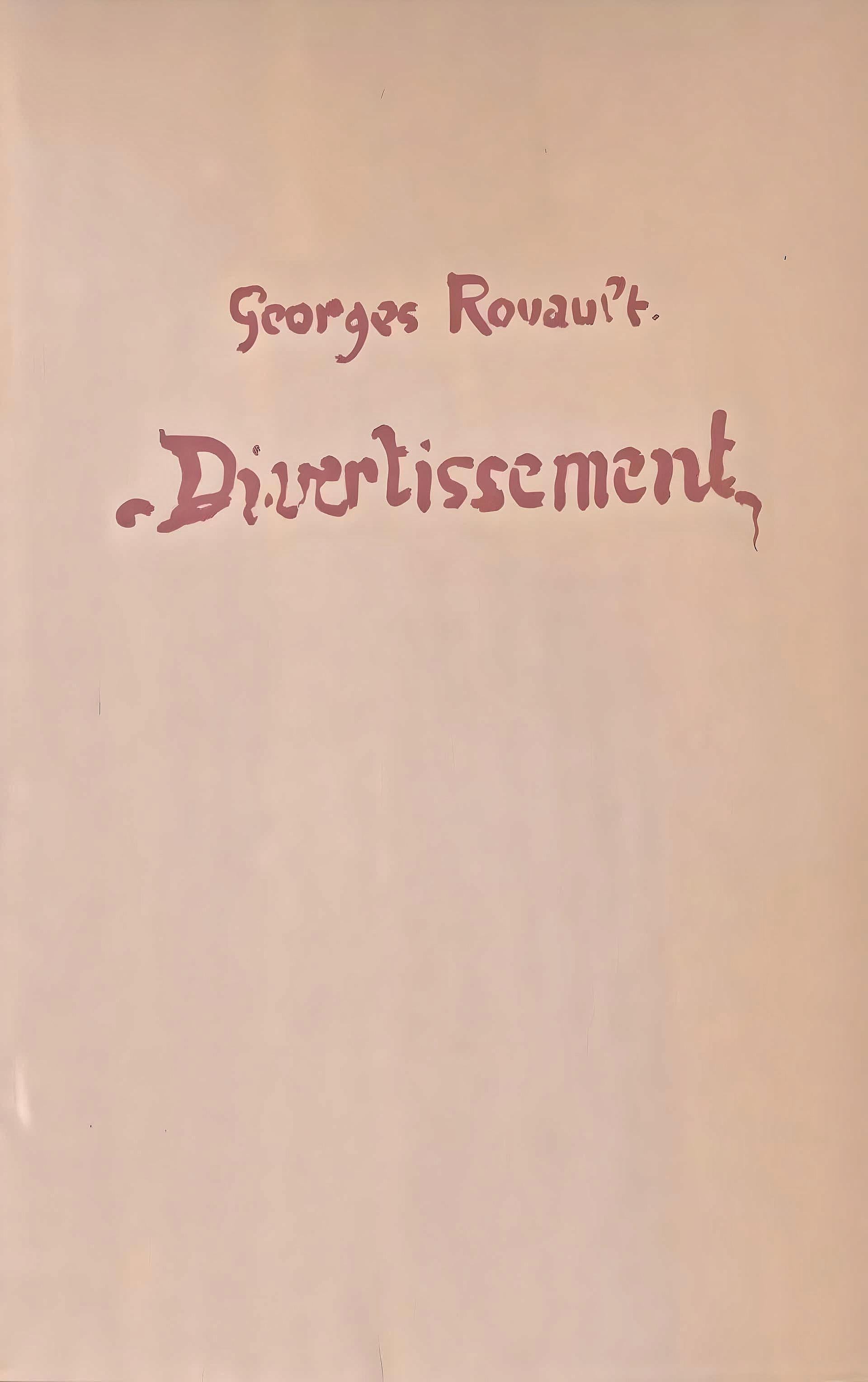 Lithograph on vélin d'Arches paper. Inscription: Unsigned and unnumbered, as issued. Good condition. Notes: From the folio, Divertissement,  1943. Published by Tériade, éditeur, Éditions de la Revue Verve, Paris; printed by Draeger Frères, Paris,