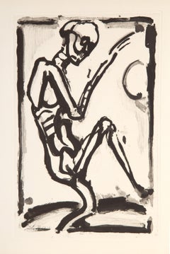 Georges Rouault - Skeleton, Art Nouveau Etching by Georges Rouault Skeleton, Art Nouveau Etching by Georges Rouault