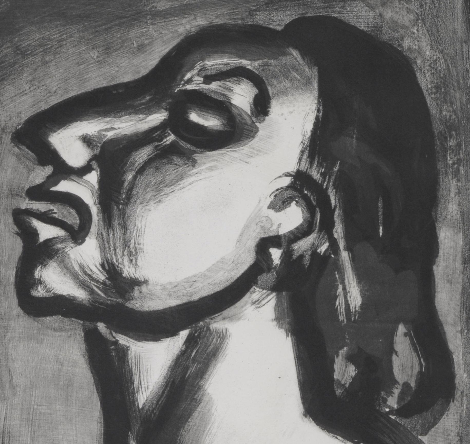 Son avocat, en phrases creuses, clame sa totale inconscience (His lawyer, ... - Print by Georges Rouault