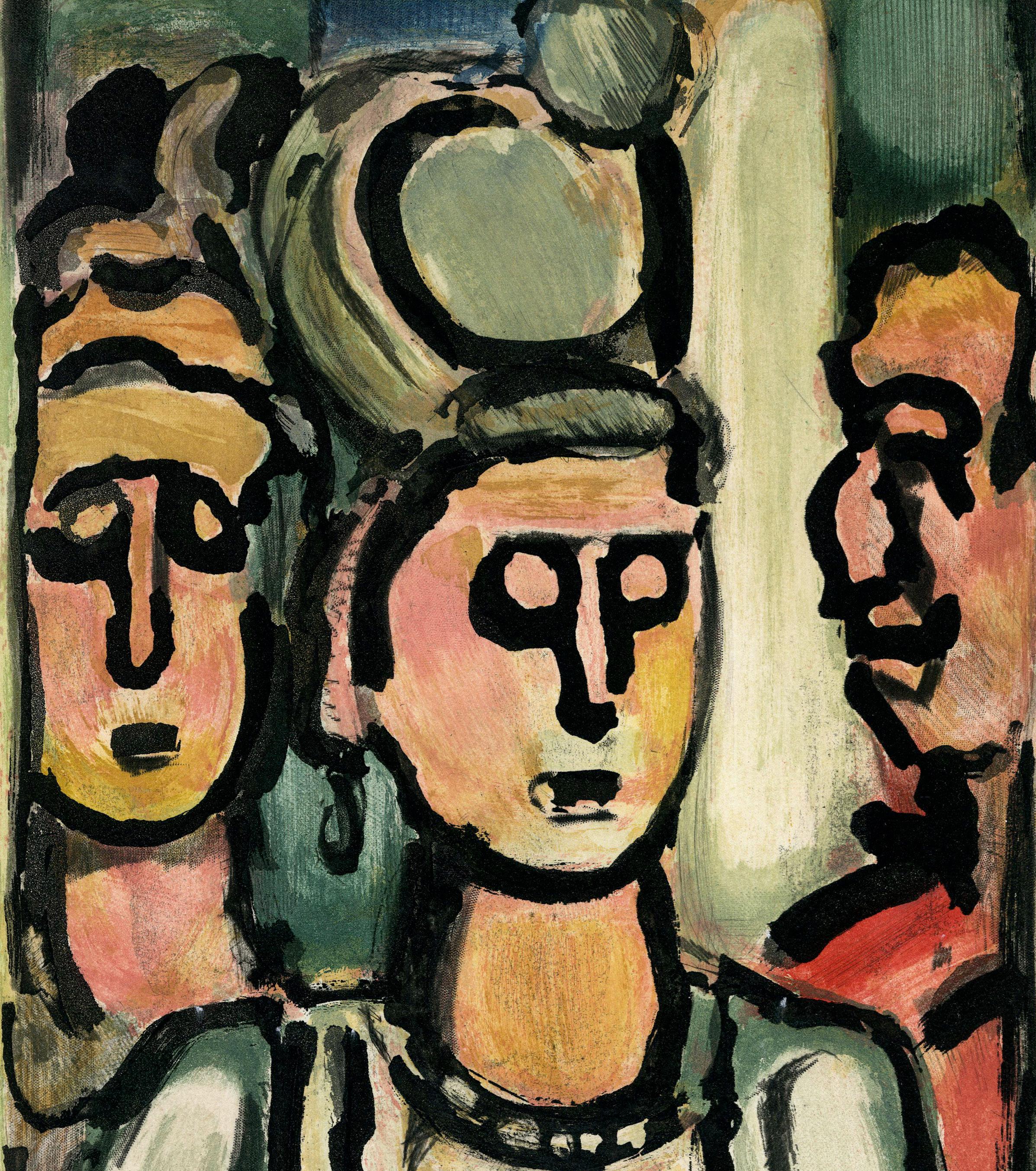 Trio - Beige Figurative Print by Georges Rouault