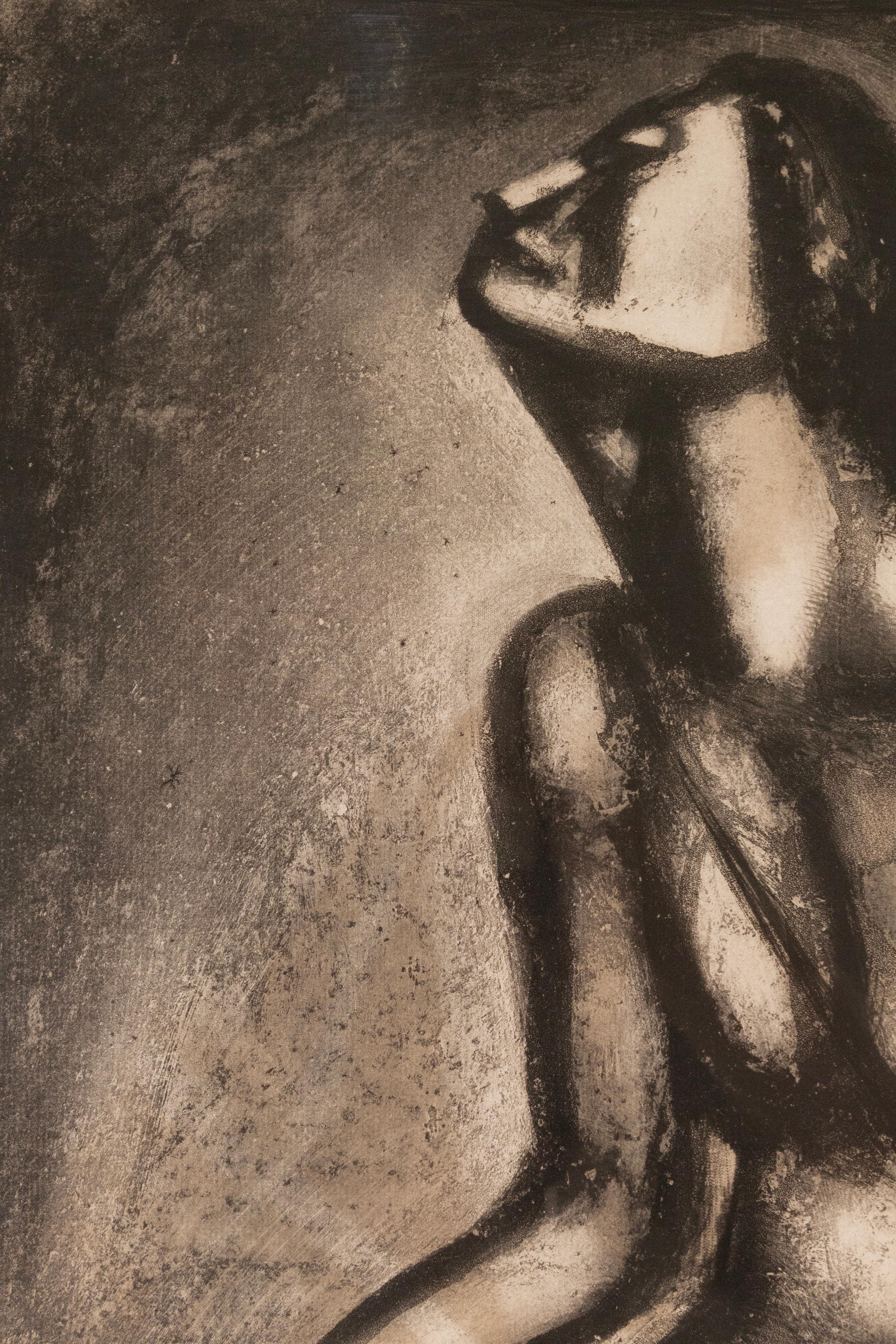 Georges Rouault Sunt Lacrimae Rerum aus Miserere Suite Moderne Aquatinta-Radierung im Zustand „Gut“ im Angebot in Keego Harbor, MI