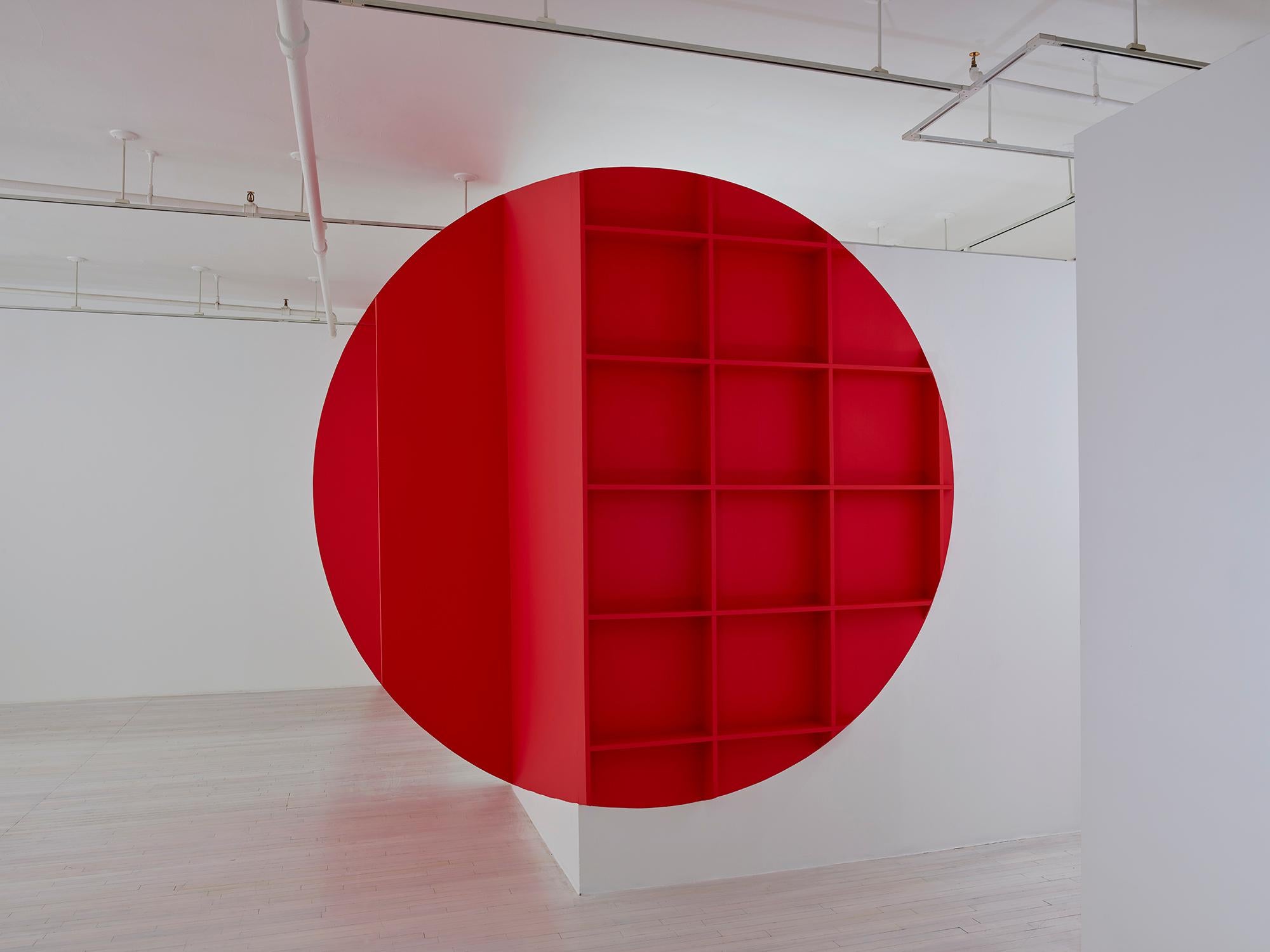 Georges Rousse Color Photograph - New York, Installation, Architecture, Red, Construction
