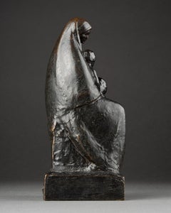 Georges Saupique : "Mutterschaft" Patinierte Bronze, Valsuani fondry C. 1930