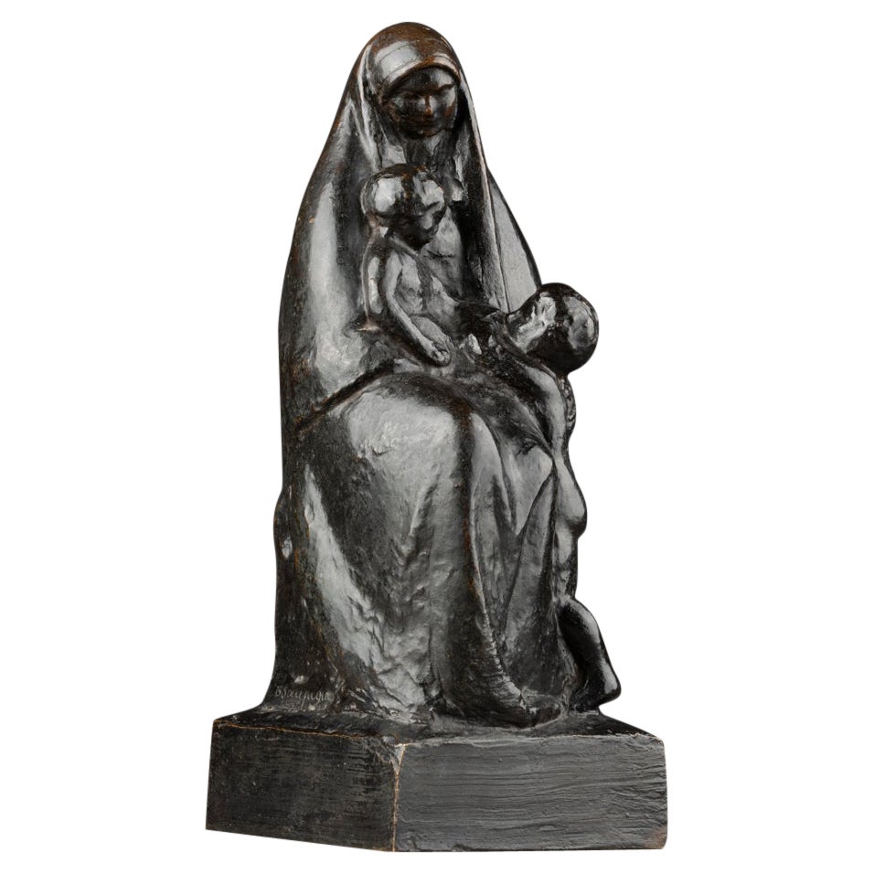 Georges Saupique : "maternità" Bronzo patinato, fonderia Valsuani C. 1930 in vendita