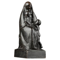 Georges Saupique : "maternidad" Bronce patinado, Valsuani fondry C. 1930