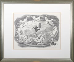 Antique 'Circular Motion' original lithograph signed by Georges Schreiber