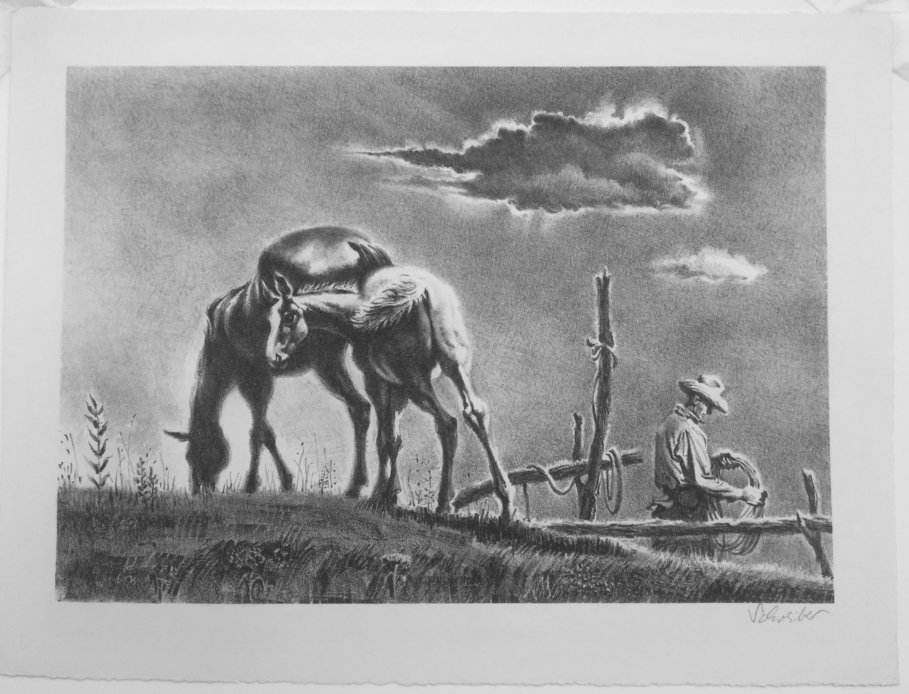 Mare and Colt - Print by Georges Schreiber