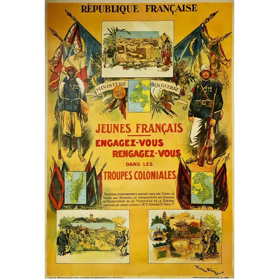 Beautiful poster by Georges Scott for the Ministry of War. Young Frenchmen enlist in the colonial troops.

Military - Colony

Ministry of War - Africa Madagascar Indochina

Nationale