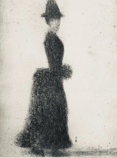 Vintage Seurat, Femme au manchon, Seurat (after)