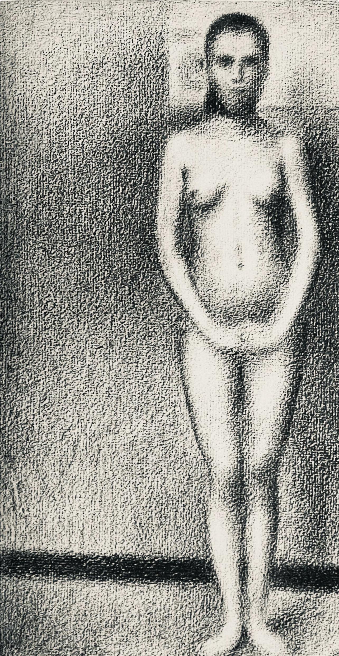 Seurat, La poseuse debout, Seurat (after) - Gray Figurative Print by Georges Seurat