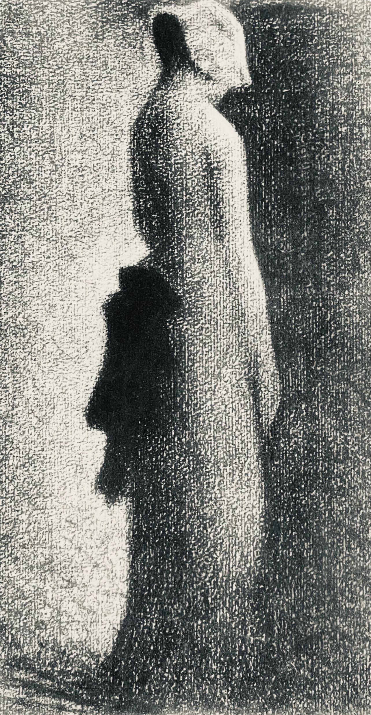 Noir, Le nœud noir, Seurat (d'après) - Print de Georges Seurat