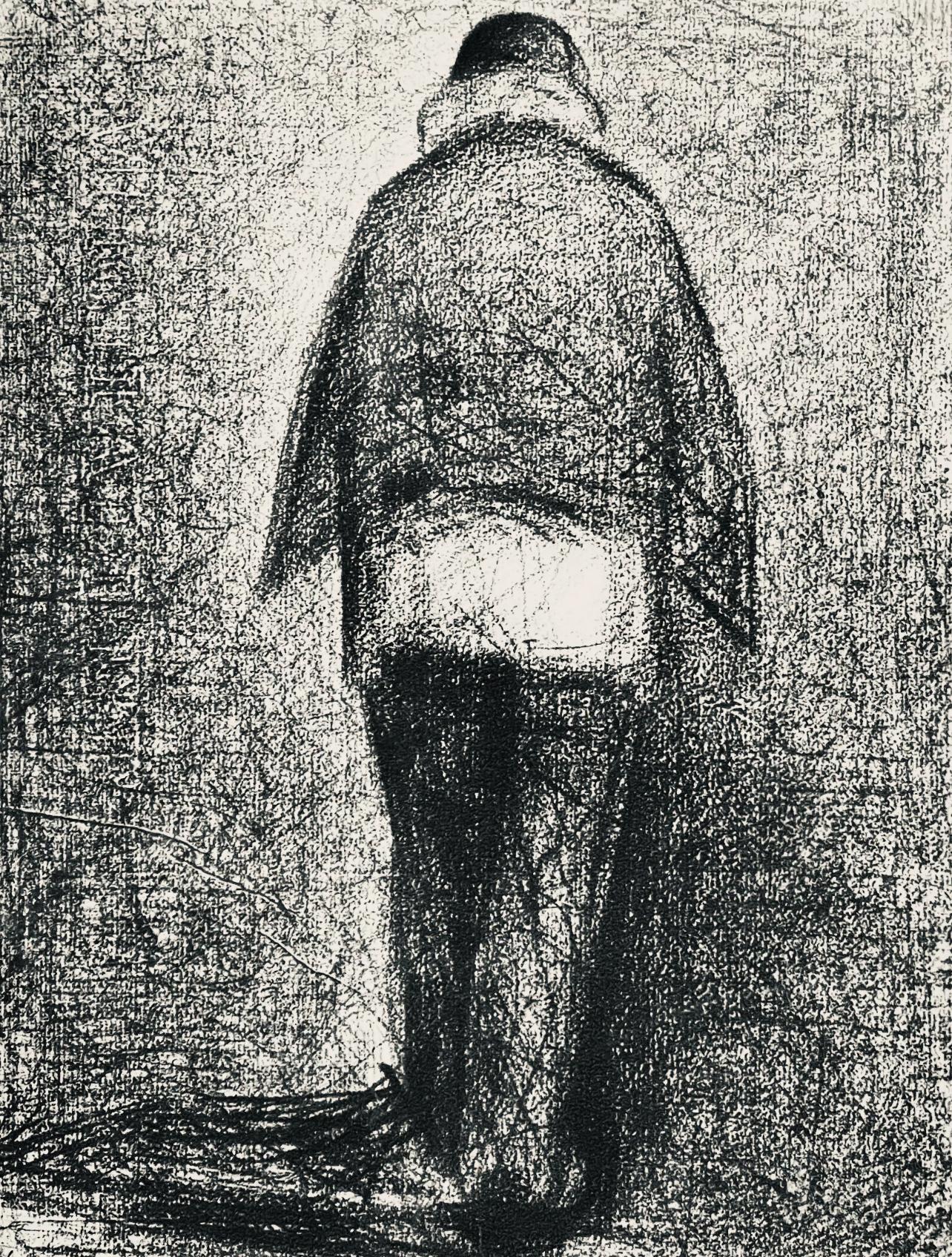 Figurative Print de Georges Seurat - Seurat, El hombre a cuadros, Seurat (después)
