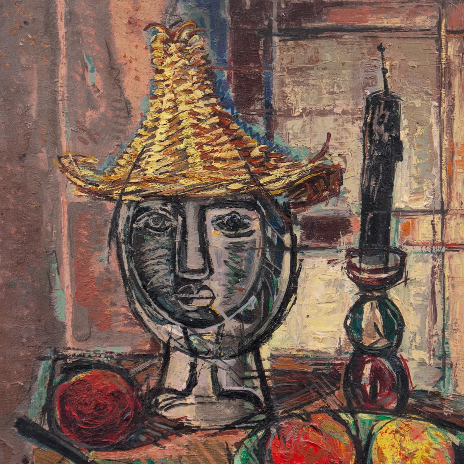 « Nature morte moderniste », Paris, Salon d'automne, Centre Pompidou, Budapest - Gris Still-Life Painting par Georges Simonka