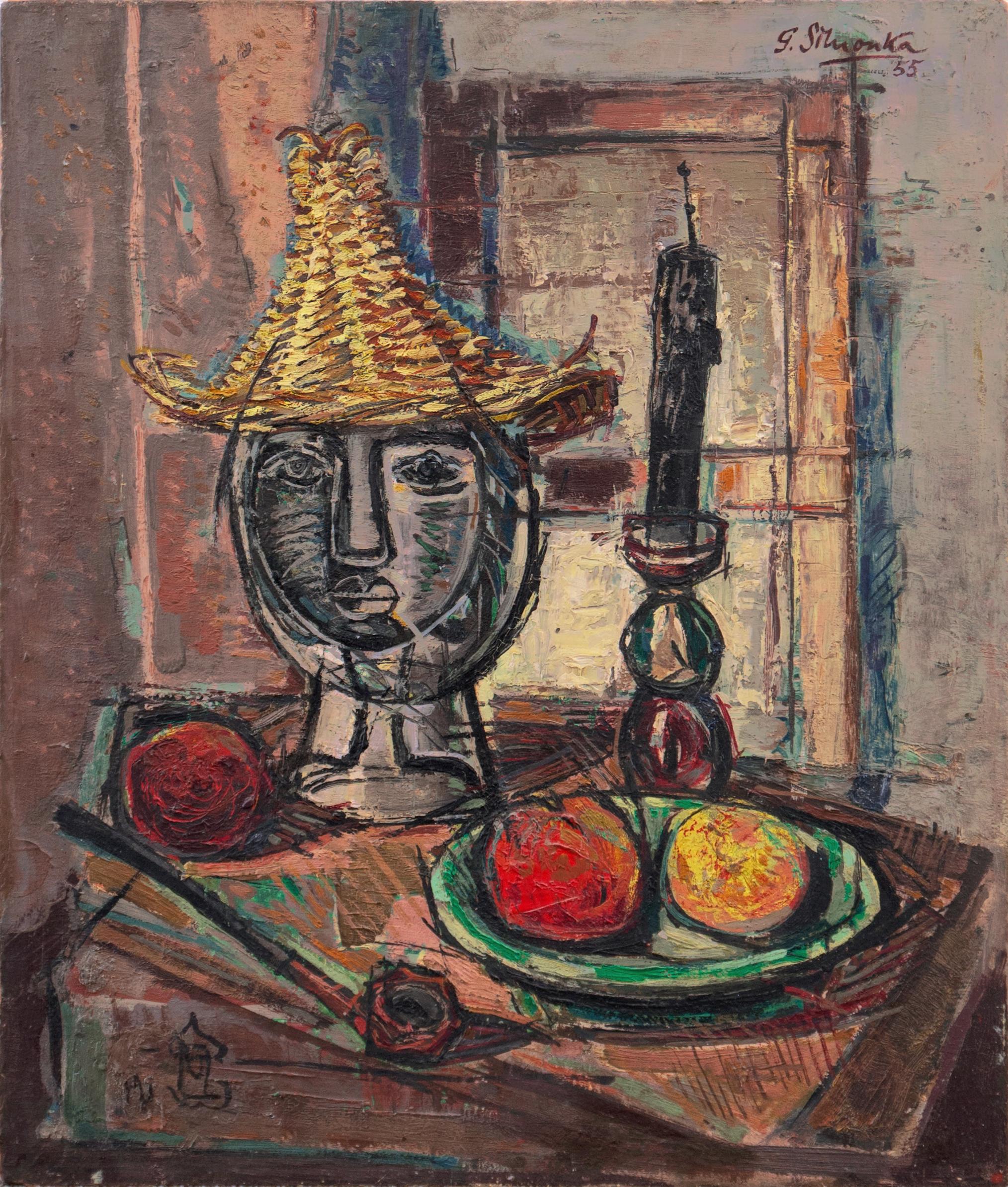 Georges Simonka Still-Life Painting - 'Modernist Still Life', Paris, Salon d Automne, Centre Pompidou, Budapest