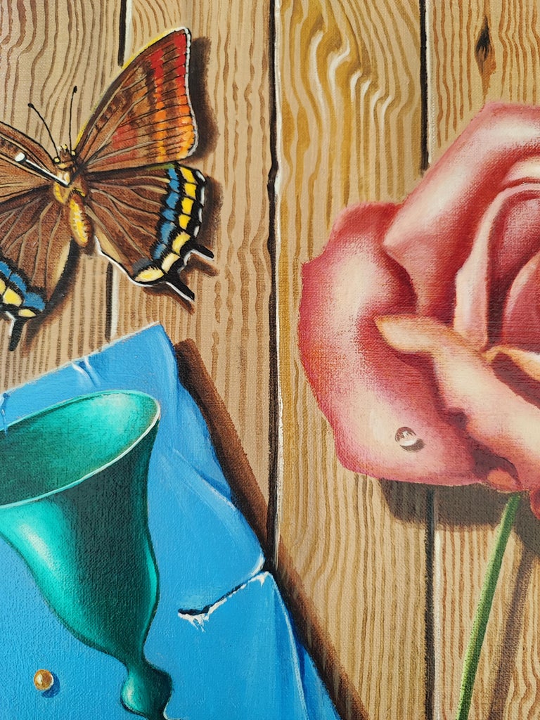 Spiro Optical illusion with the rose For Sale at 1stDibs