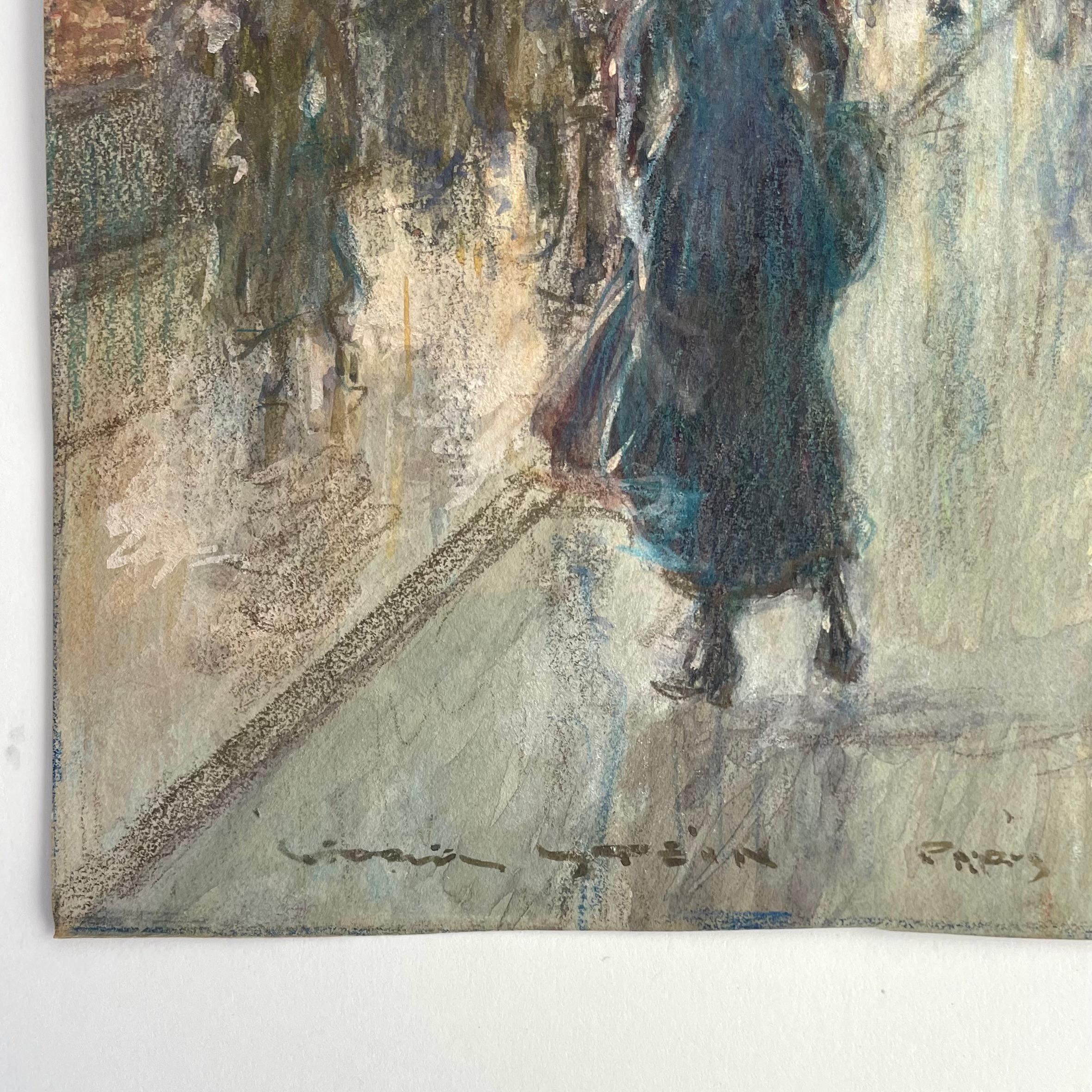 20ième siècle Georges Stein (1864-1917) - Scène de rue, rue de la Paix avec la Colonne Vendome en vente
