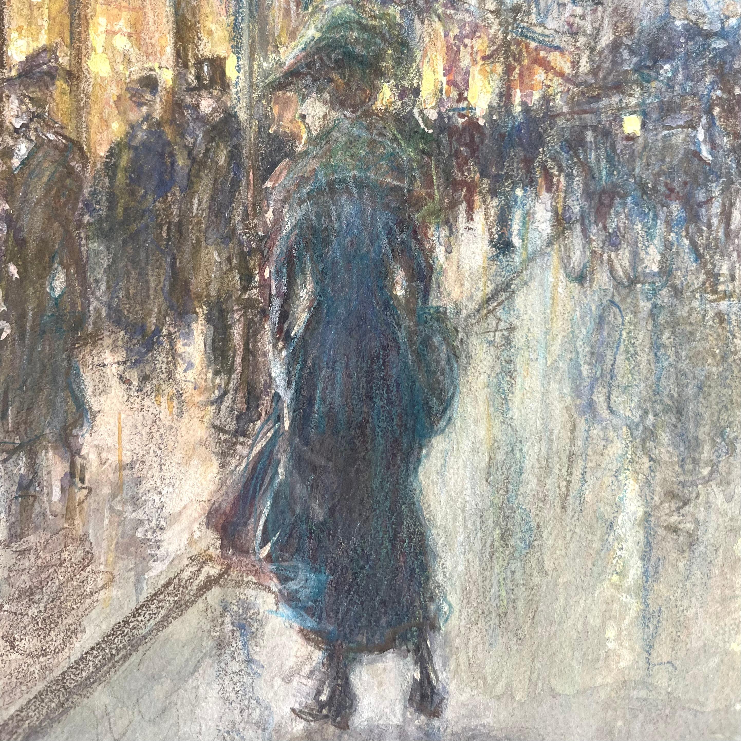 Verre Georges Stein (1864-1917) - Scène de rue, rue de la Paix avec la Colonne Vendome en vente