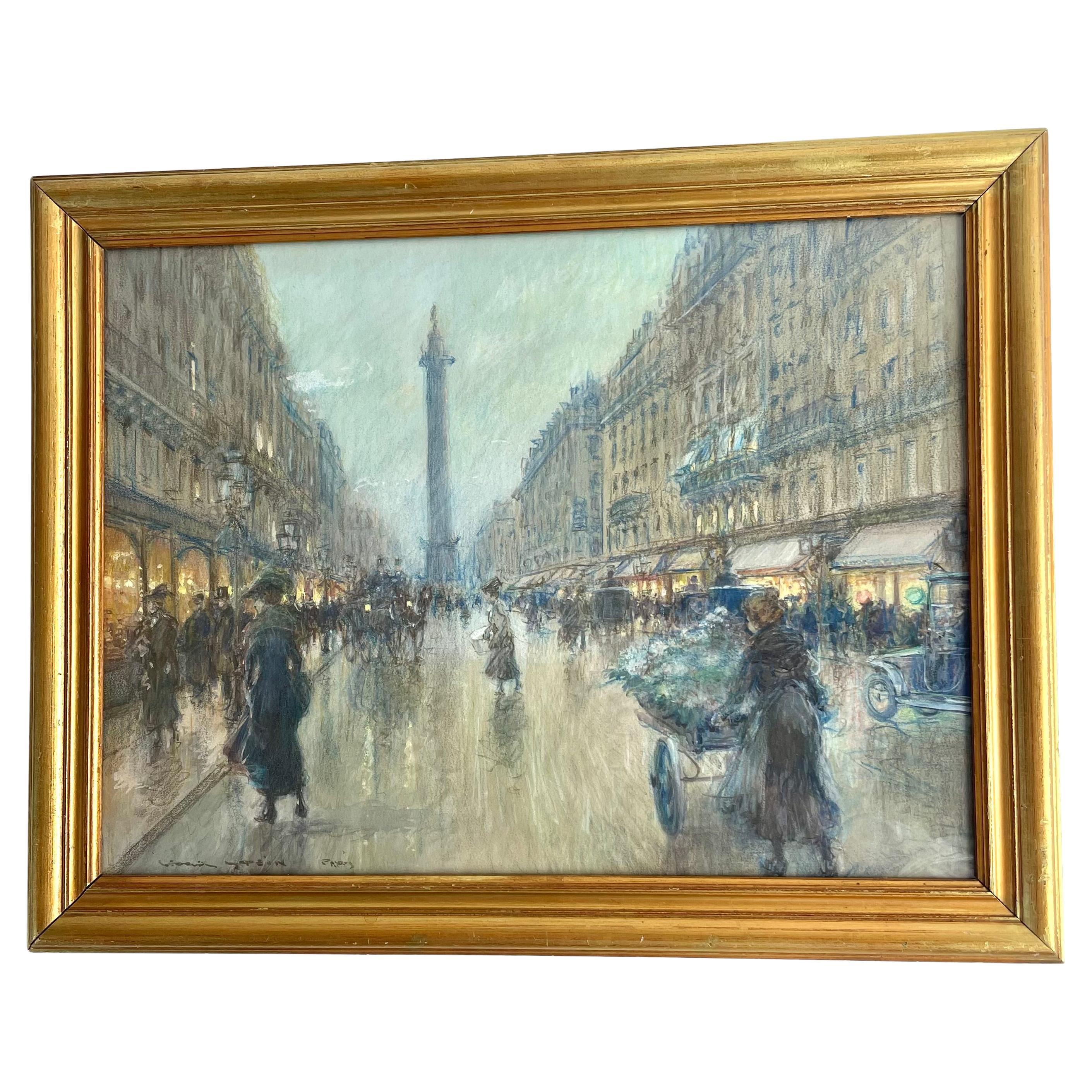 Georges Stein (1864-1917) - Scène de rue, rue de la Paix avec la Colonne Vendome en vente