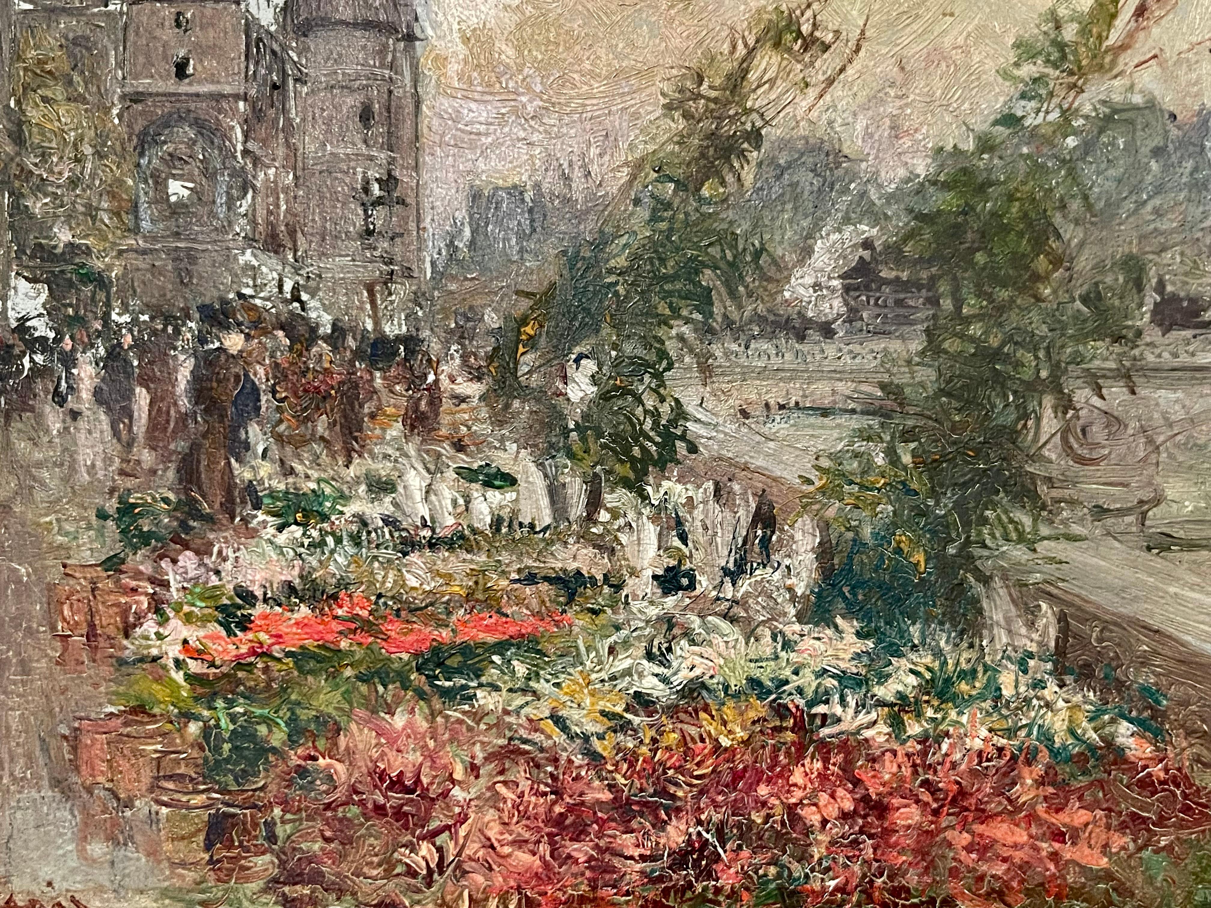 Georges Stein - Blumenmarkt, Quai De l'Horloge Paris (19. Jahrhundert) im Angebot