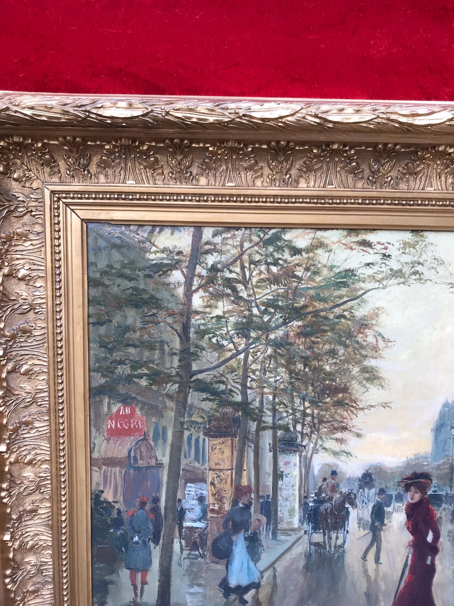 Vista de París con Personajes hacia 1900 en venta 4