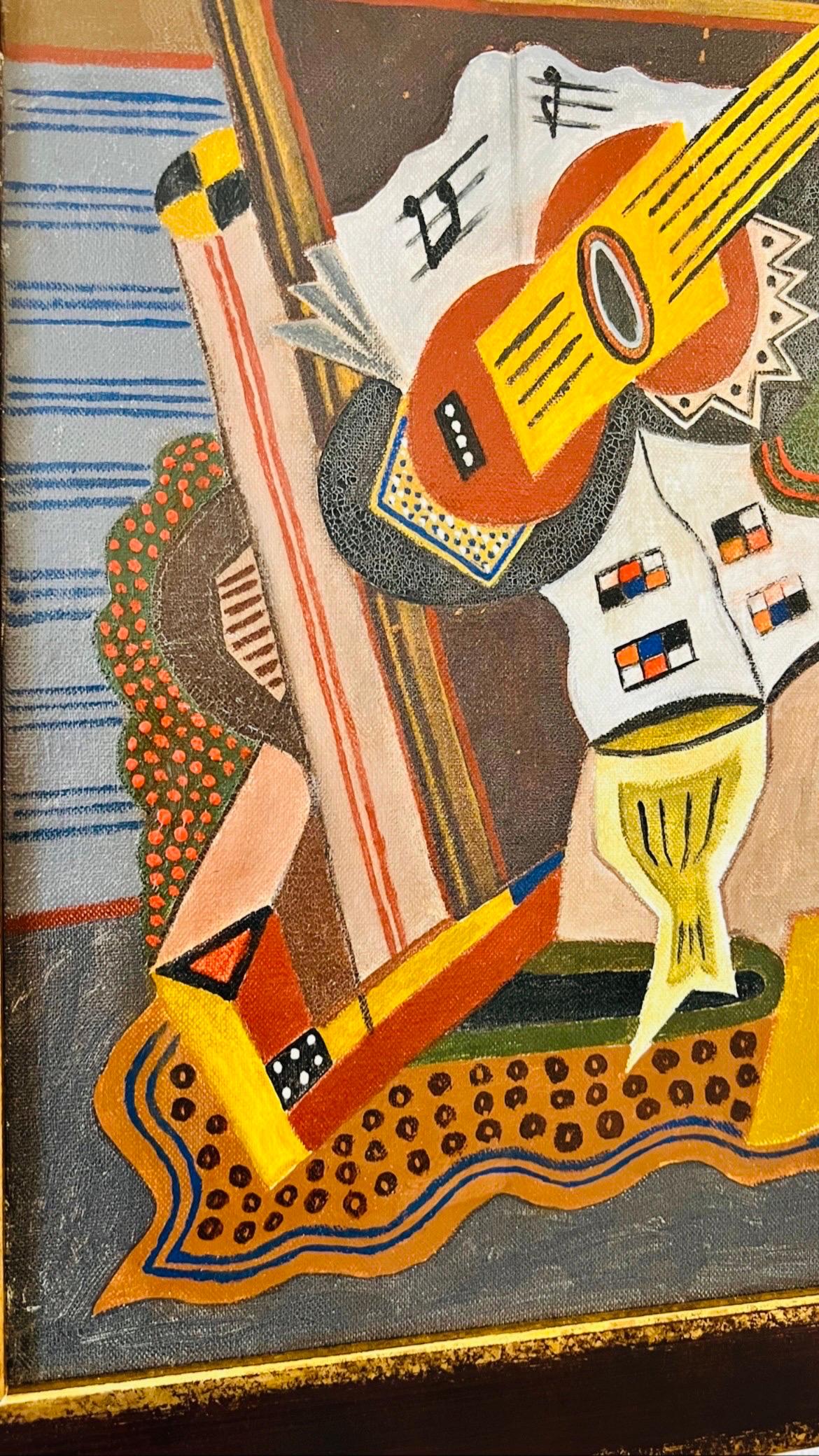 Composition with guitar - Symbolist Art by Georges Terzian