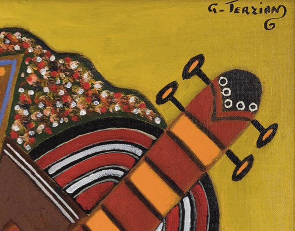 Georges Terzian (francés 1939 - 2021)
La Bouteille, 2001
Óleo sobre lienzo
21.5  x 18 pulgadas (55 x 46 cm)
Enmarcado:  69,8 x 61 cm (27 ½ x 24 pulgadas)
Firmado: G. Terzian
Firmado, fechado y titulado en el reverso: Georges Terzian 2001
