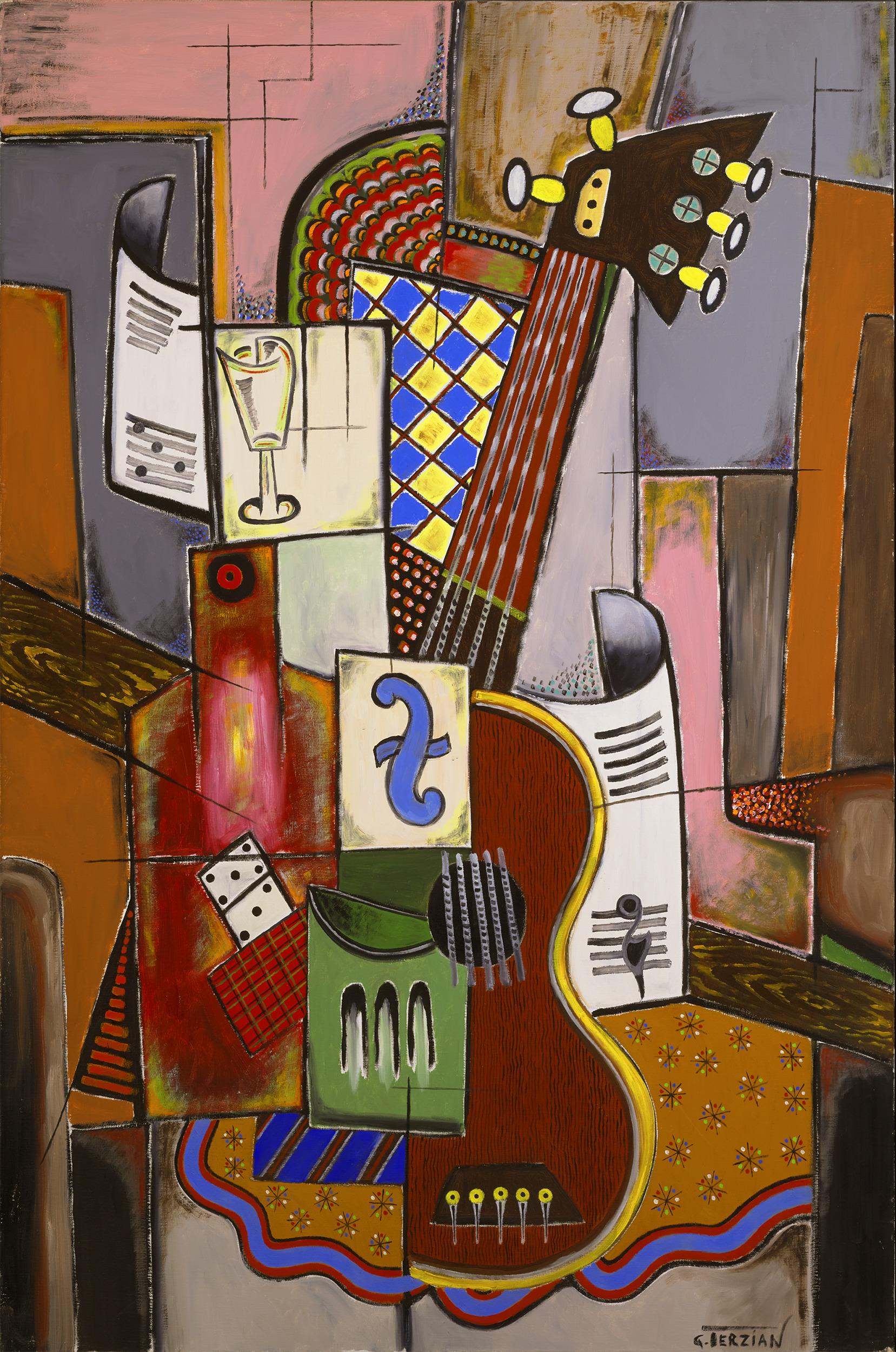 Georges Terzian
1939-2021  French

La guitare au domino

Signed “G.TERZIAN” (lower right); signed, titled and dated “GEORGES TERZIAN LA GUITARE AU DOMINO 2012” (en verso)
Oil on canvas

Visually stimulating and skillfully executed, this original