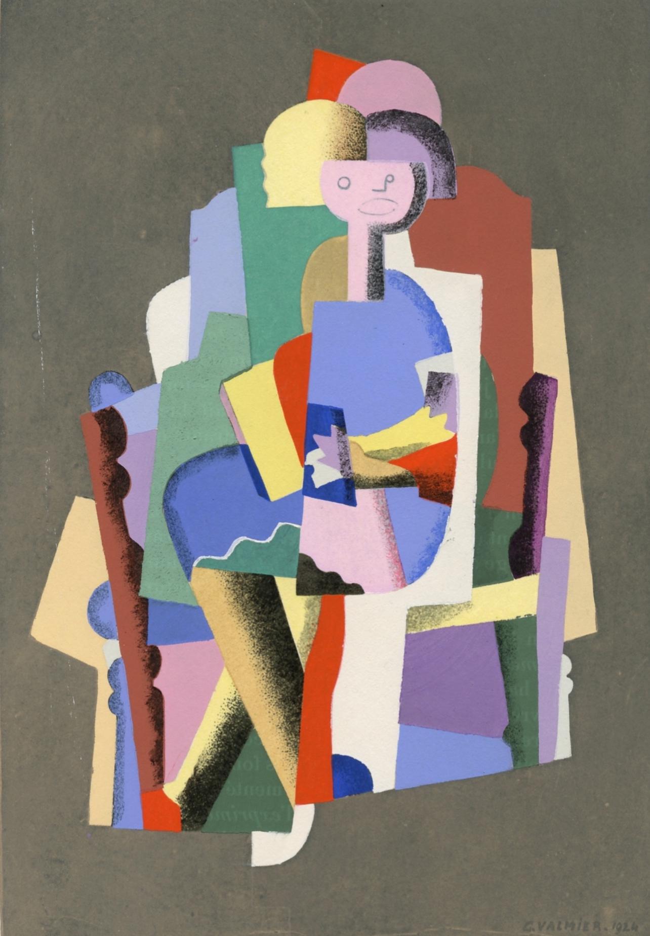 Valmier, Composición, El Arte Cubista, Teorías y Realizaciones (después) - Landscape Print Gris de Georges Valmier