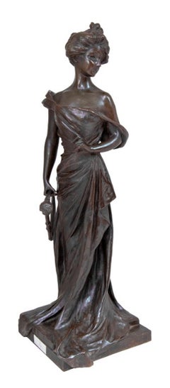 Georges Van der Straeten "The Harpist" Bronze
