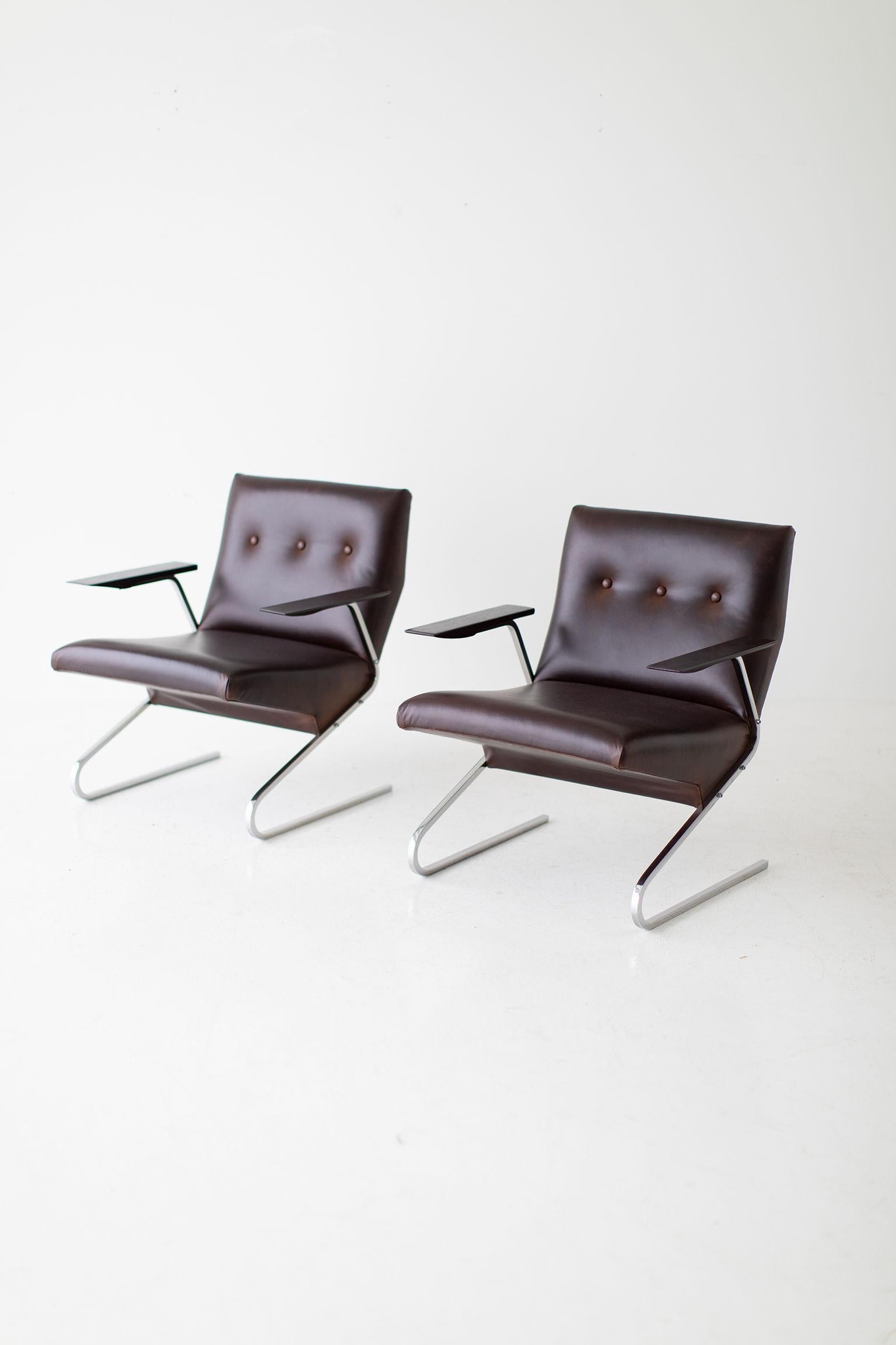 Georges Van Rijck Leather Lounge Chairs for Beaufort 3