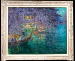 Fete de Nuit au Japon - Post Impressionist Figures in Riverscape - Georges Dantu