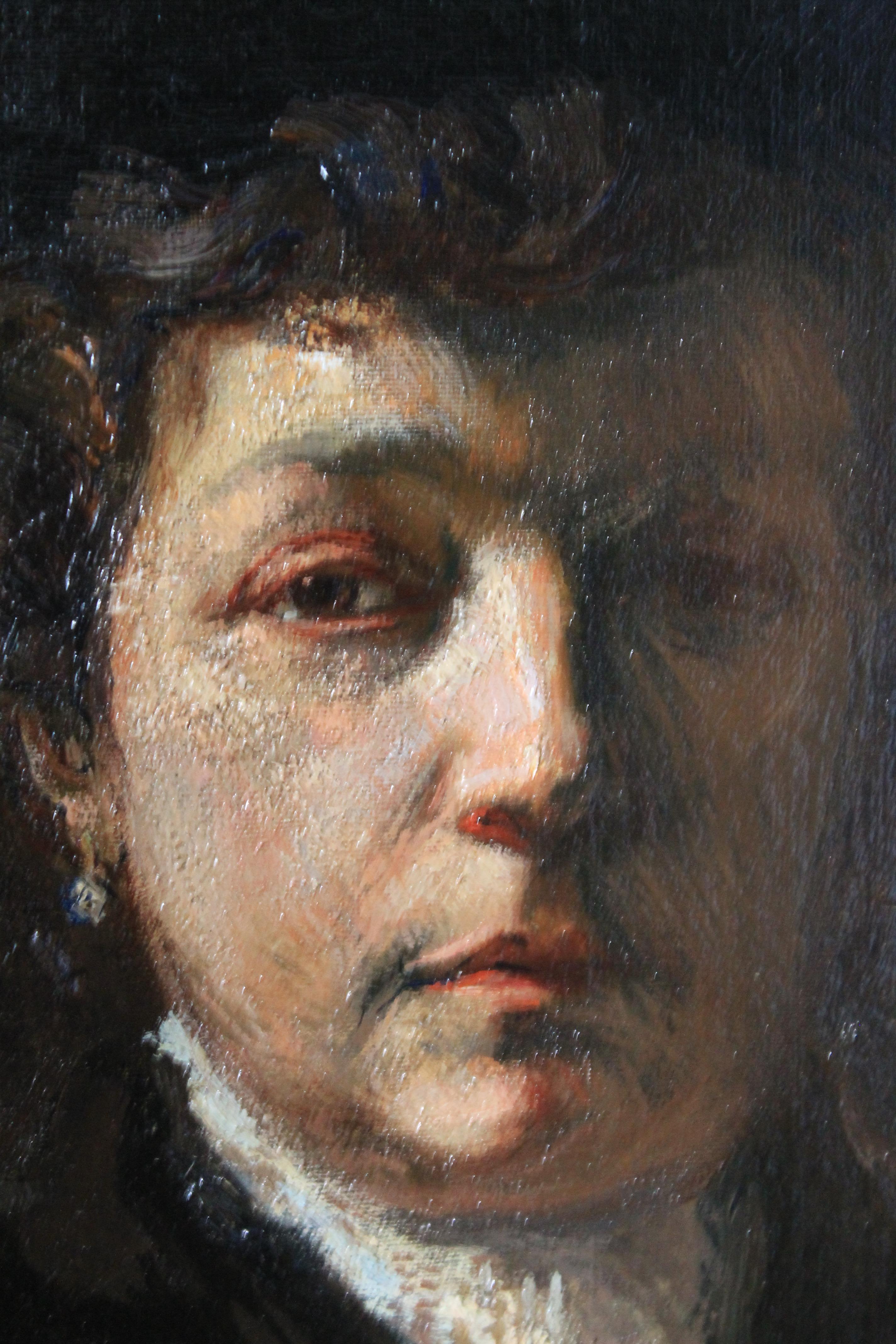 Retrato de mujer, retrato antiguo de la madre del artista, escuela francesa 3