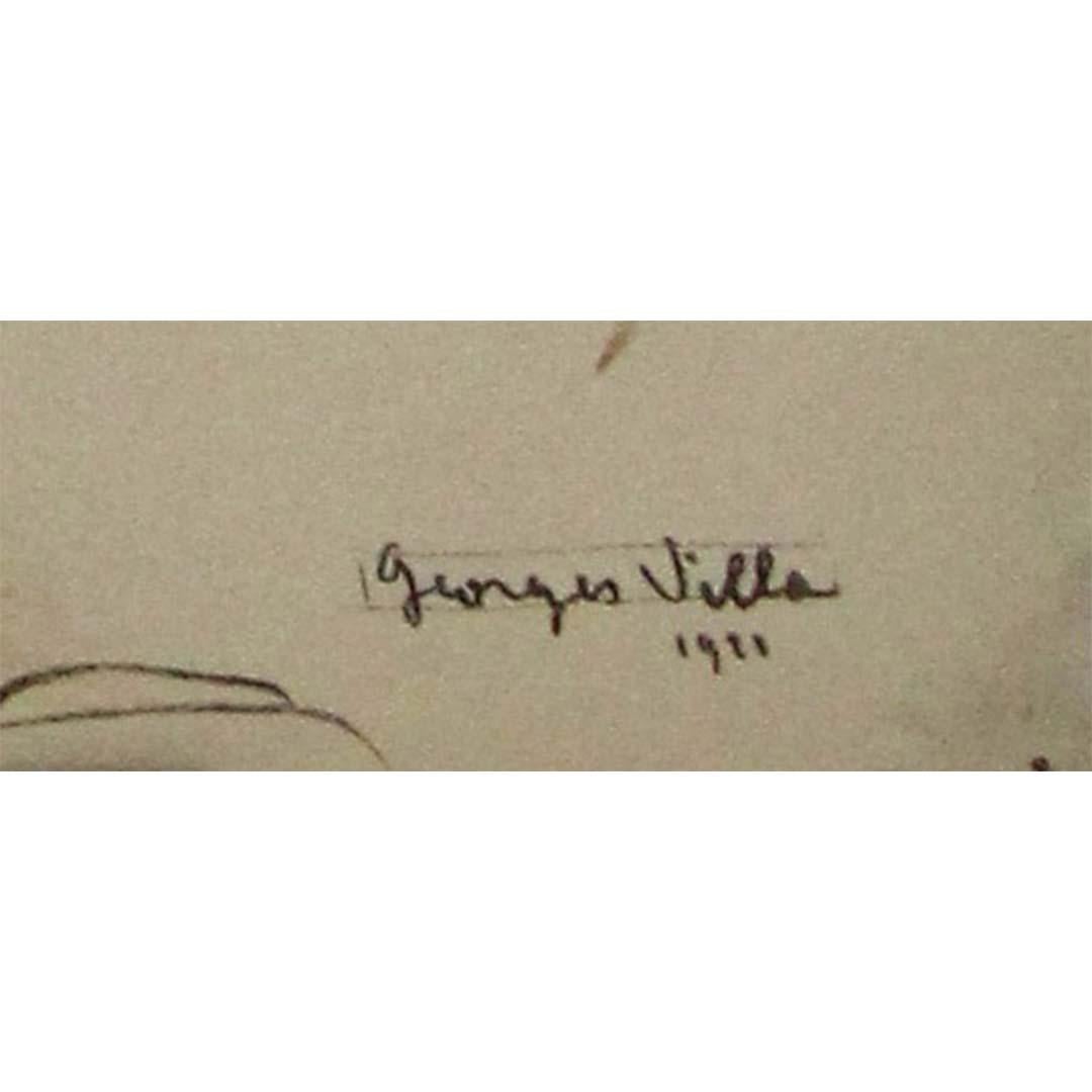 Manifesto originale del 1921 di Georges Villa: Avion dans les nuages in vendita 2