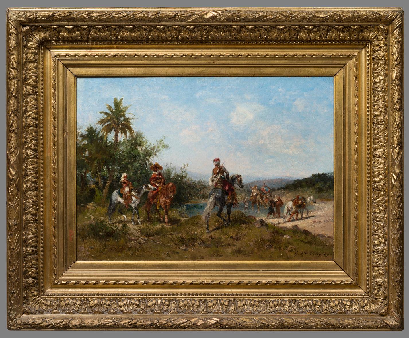 Georges Washington Figurative Painting - Le Voyage - Halte au bord de l'Oued 