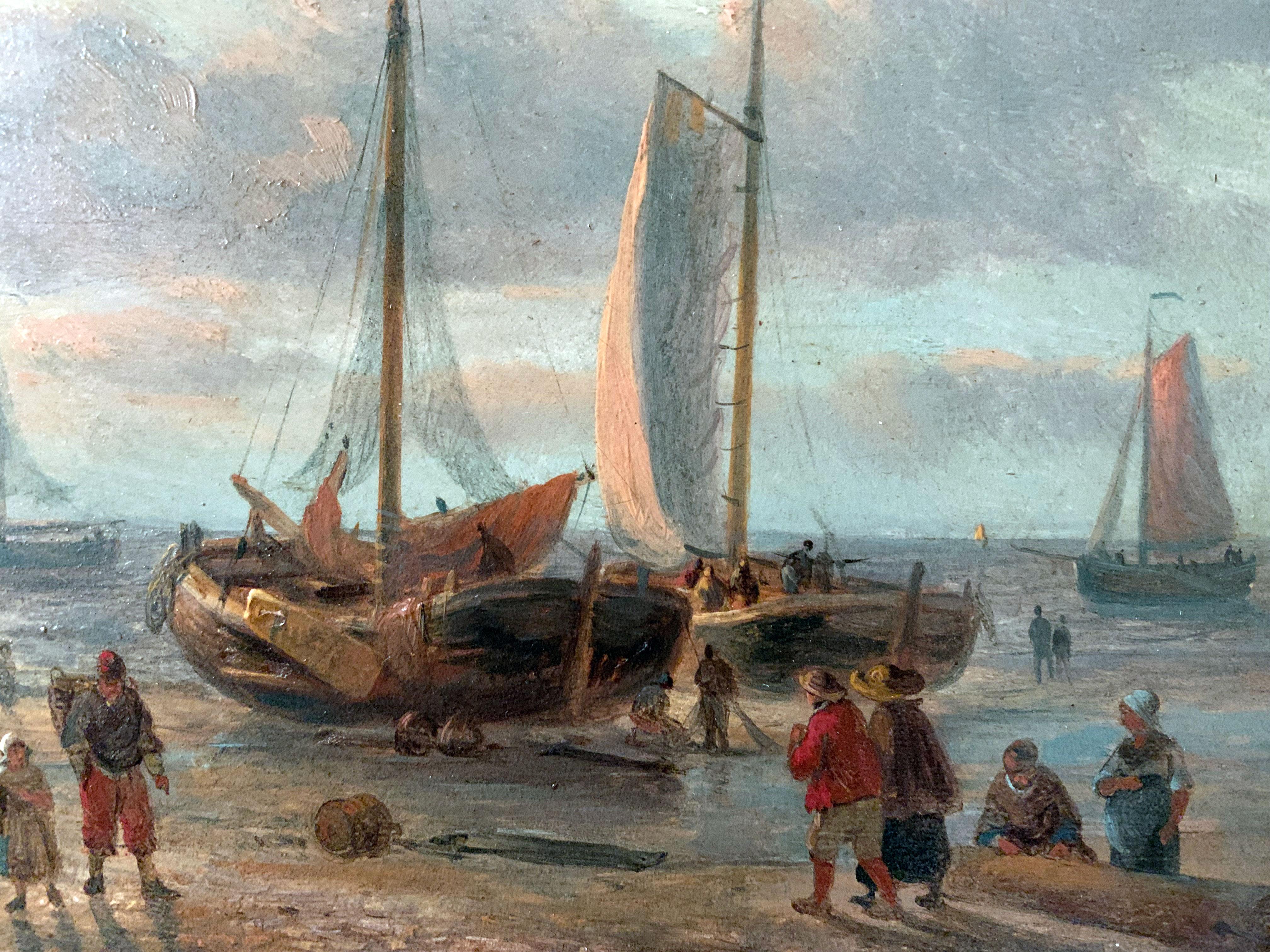 Retour de Pêche Georges Wilhelm Opdenhoff (1807-1873) For Sale 3