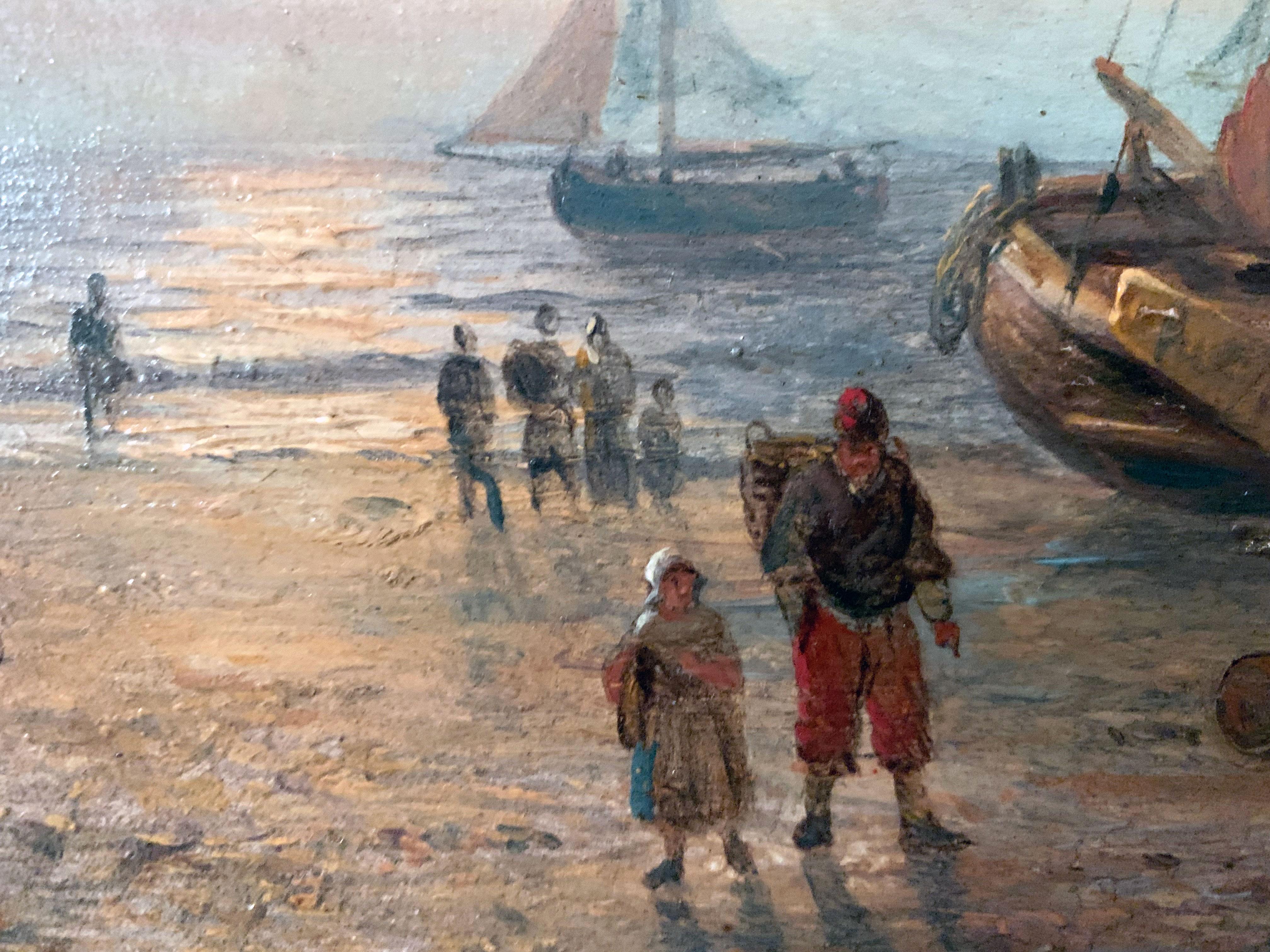 Retour de Pêche Georges Wilhelm Opdenhoff (1807-1873) For Sale 4