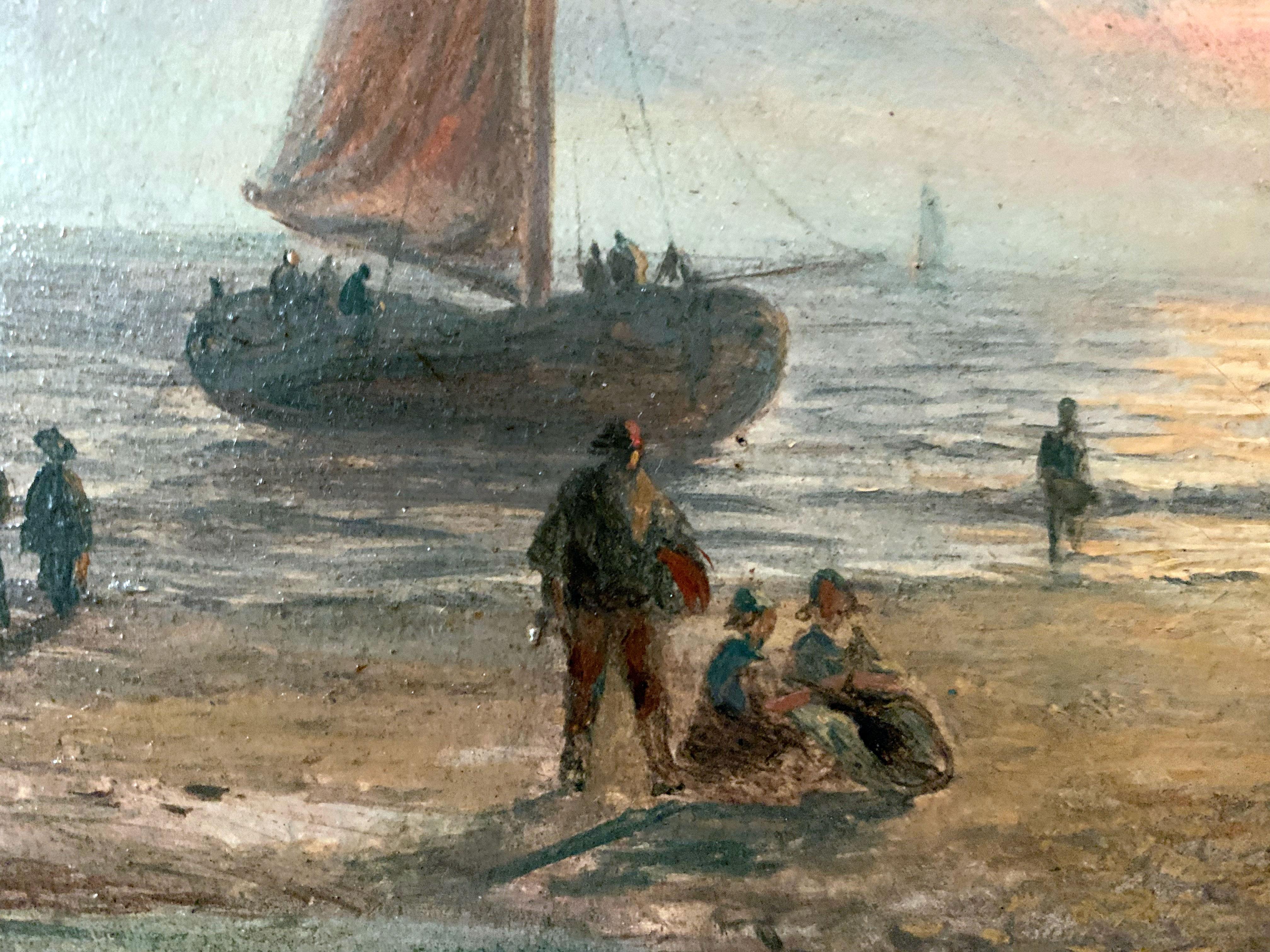 Retour de Pêche Georges Wilhelm Opdenhoff (1807-1873) For Sale 5