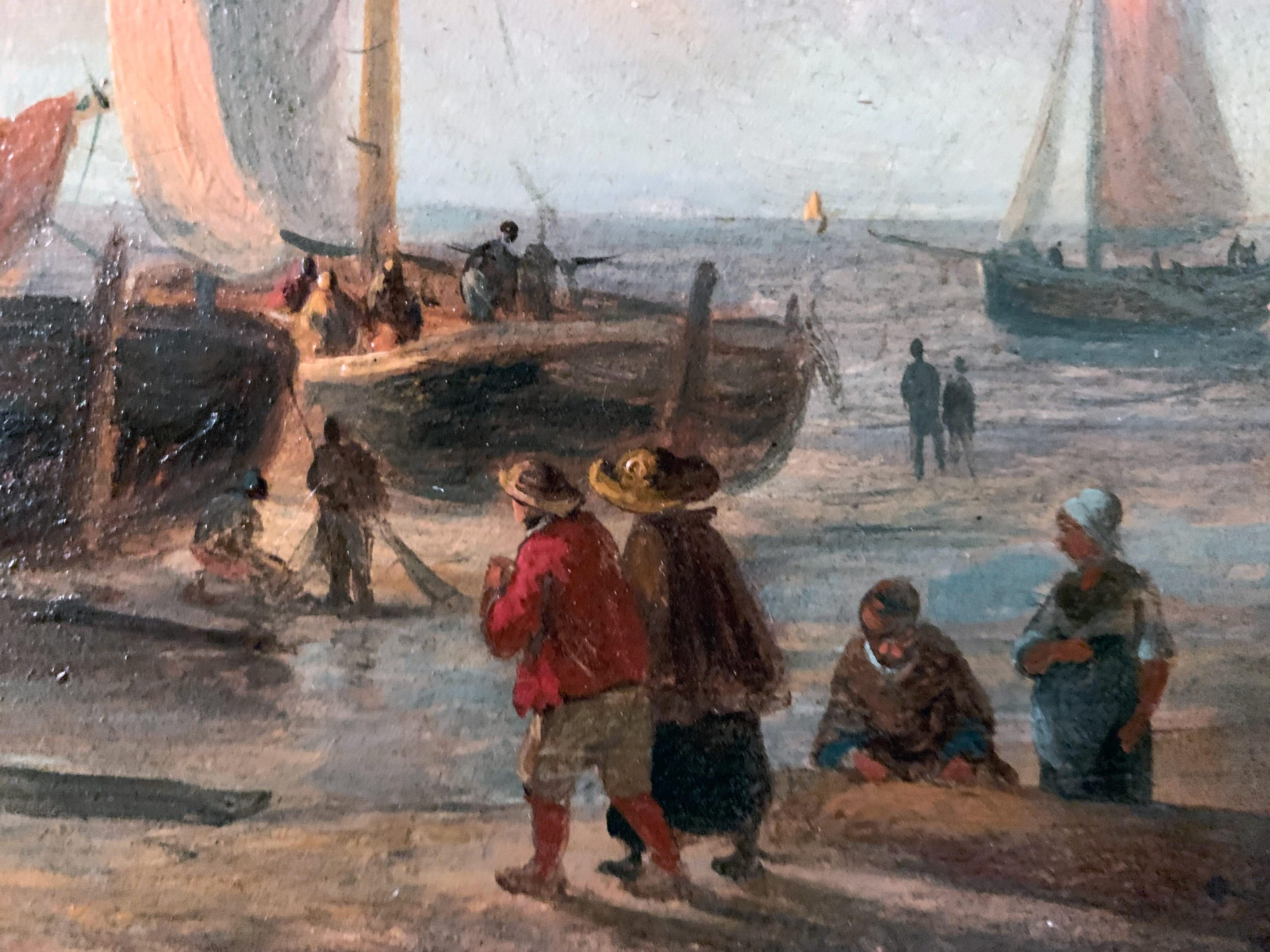 Retour de Pêche Georges Wilhelm Opdenhoff (1807-1873) For Sale 6