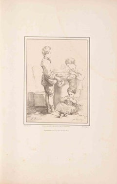 Children - Lithograph by Georges William Thornley - 1840