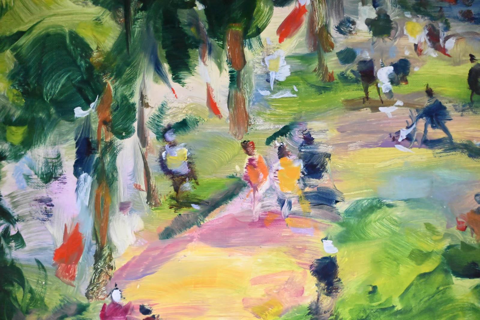 Paris, vue sur les Jardins de la Tour Eiffel (Post-Impressionismus), Painting, von Georges Yoldjoglou