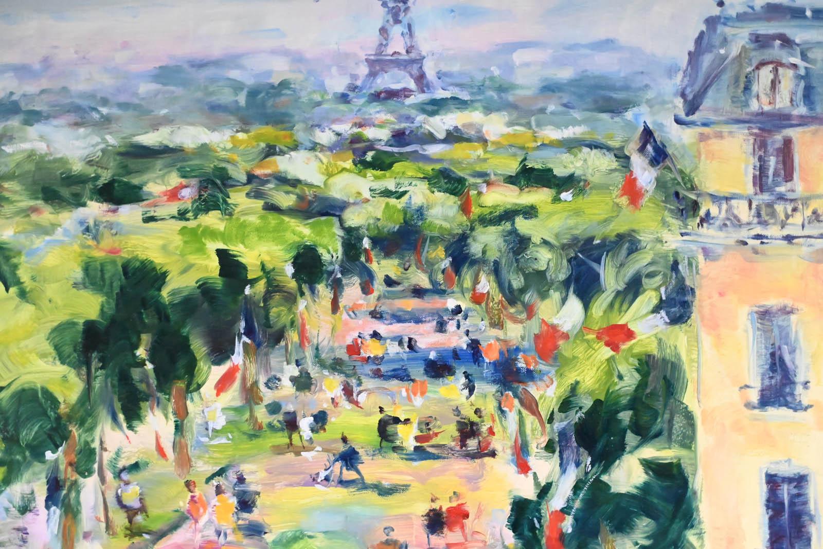 Paris, vue sur les jardins de la Tour Eiffel For Sale 2