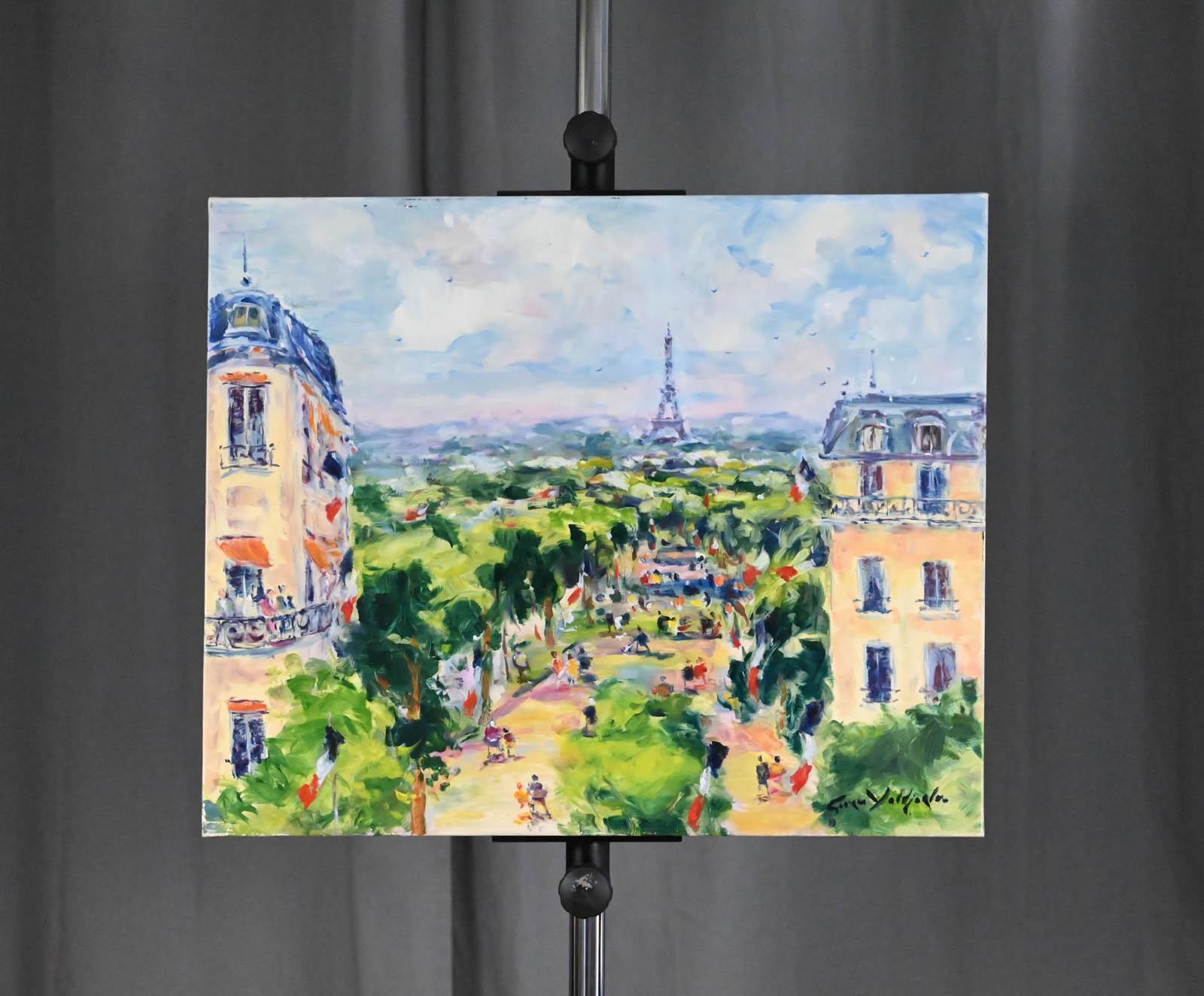 Paris, vue sur les jardins de la Tour Eiffel For Sale 4