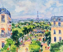 Paris, vue sur les jardins de la Tour Eiffel