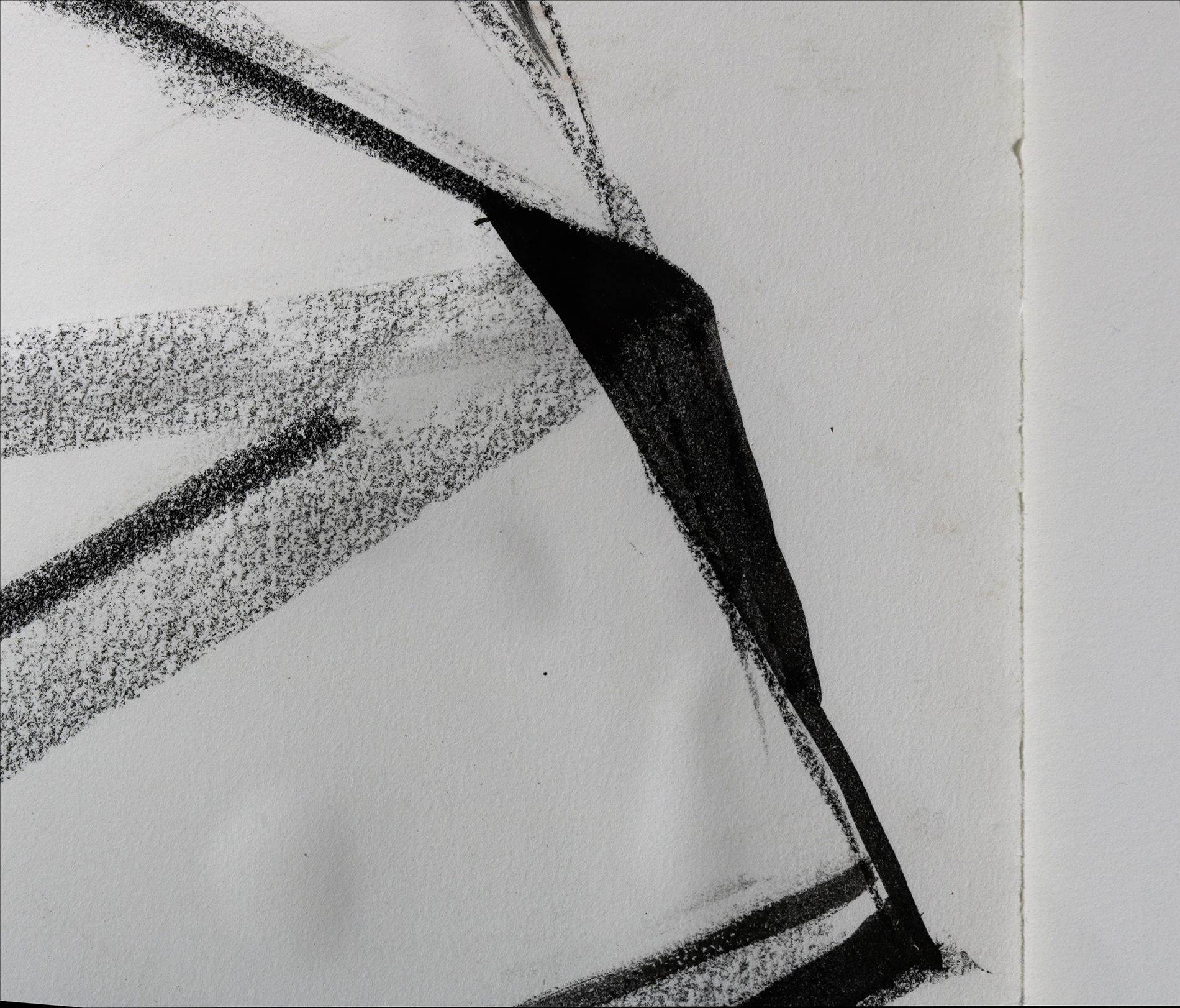 Angular Monochromatic Abstract 20th Century Ink & Charcoal - Abstract Expressionist Art by Georgette London Owens