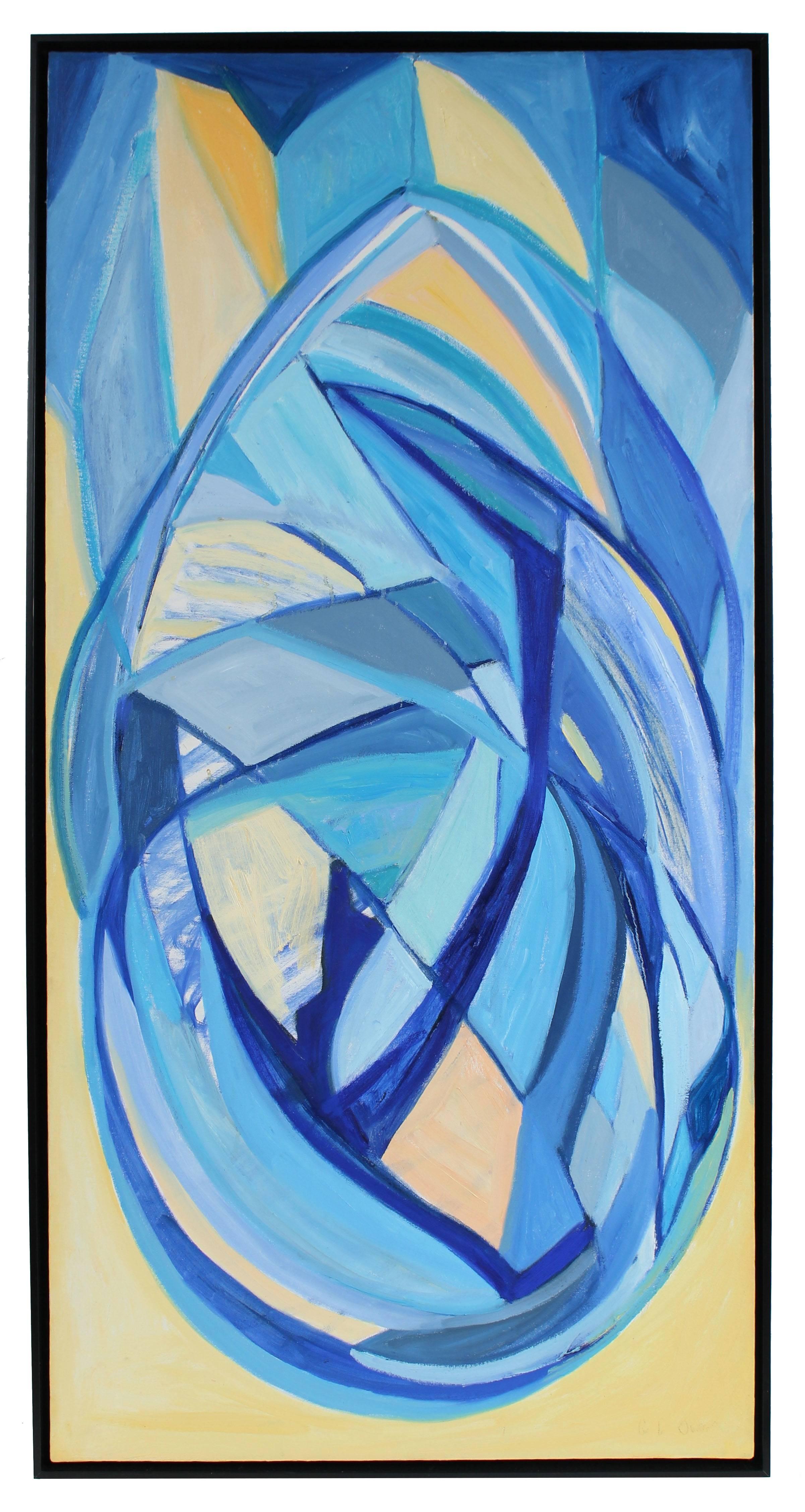 Georgette London Owens Abstract Painting - "Galileo, The Probe", Abstract Oil Painting, 1999