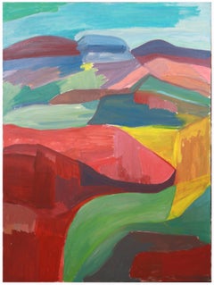 "The Canyon" 1986 Large Colorful Abstract Landscape in Oil on Canvas