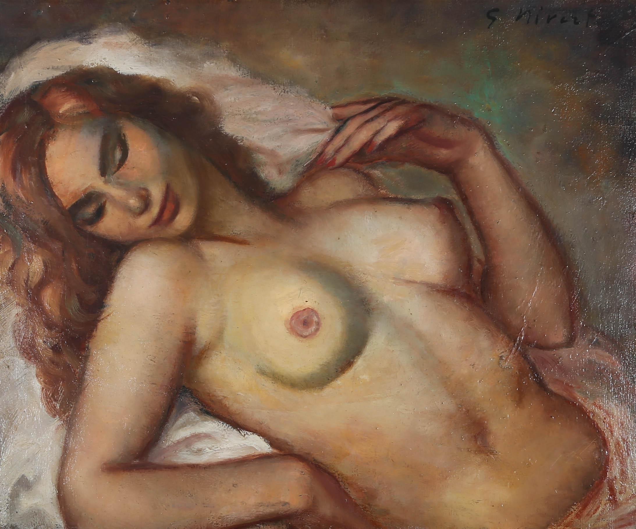 Georgette Nivert (b.1900) - Early 20th Century Oil, Dreaming 1