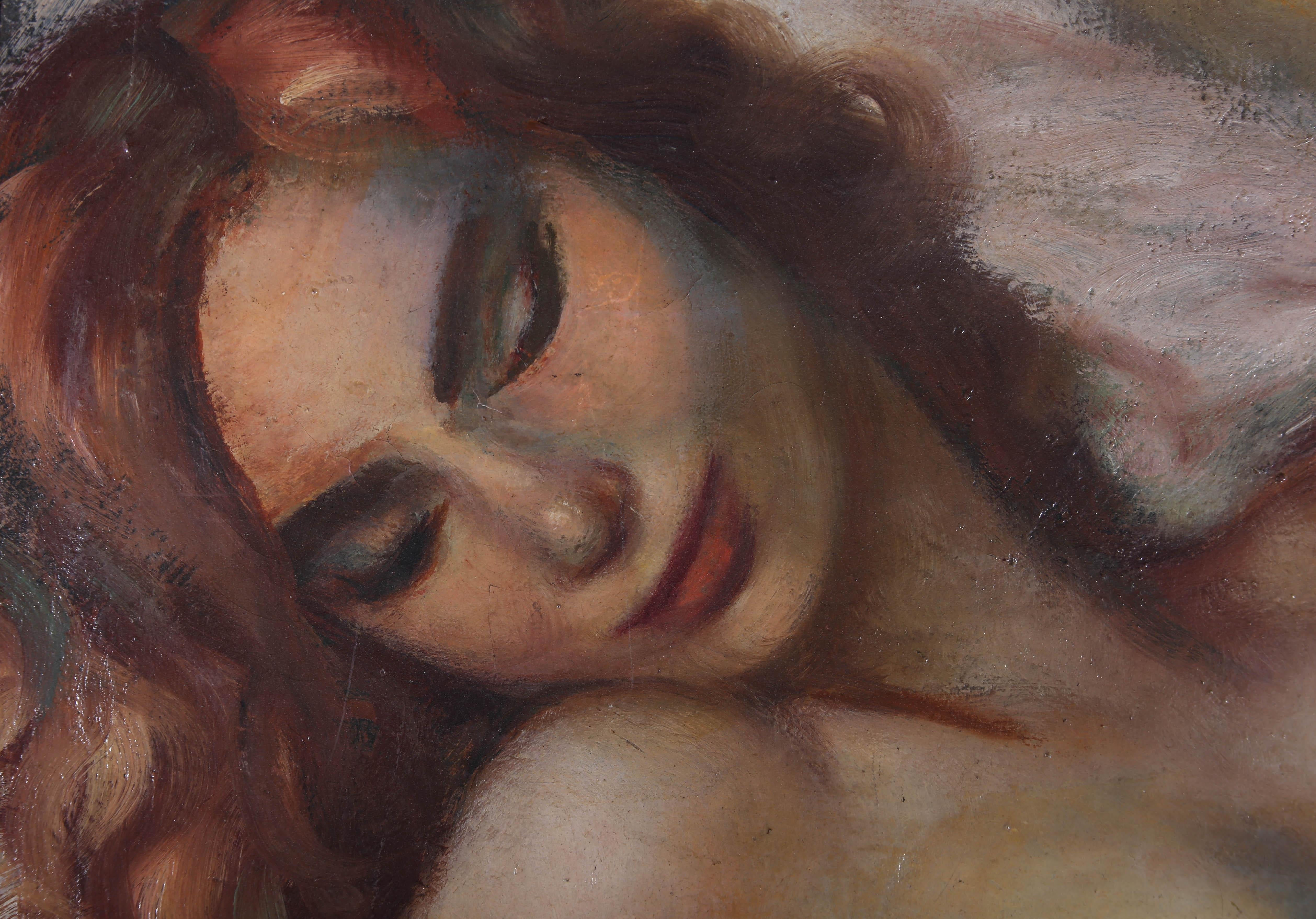 Georgette Nivert (b.1900) - Early 20th Century Oil, Dreaming 4