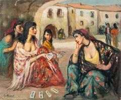 Georgette Nivert (peintre français) - peinture de personnages du 19e siècle - jeunes filles espagnoles