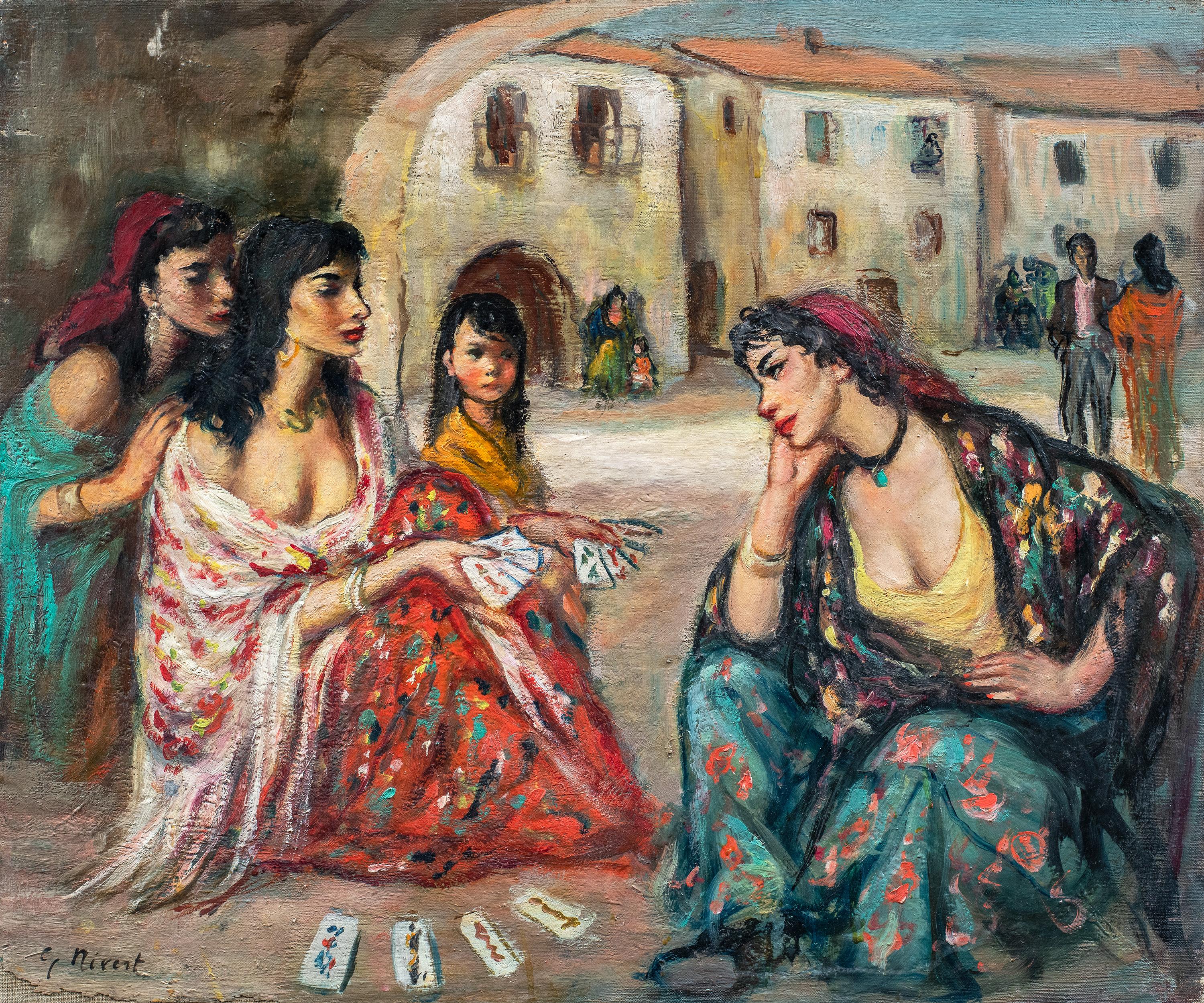 Georgette Nivert (pintora francesa)- pintura de figuras del siglo XIX - niñas españolas